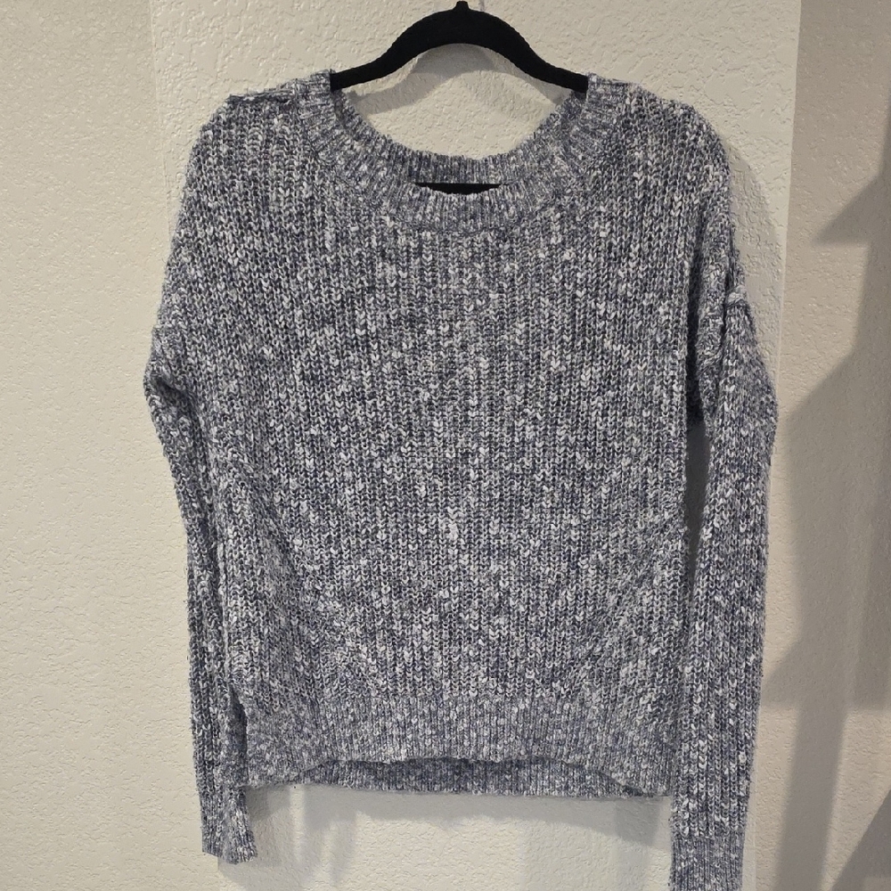 Abercrombie & Fitch Boucle Pullover Sweater in a marled gray